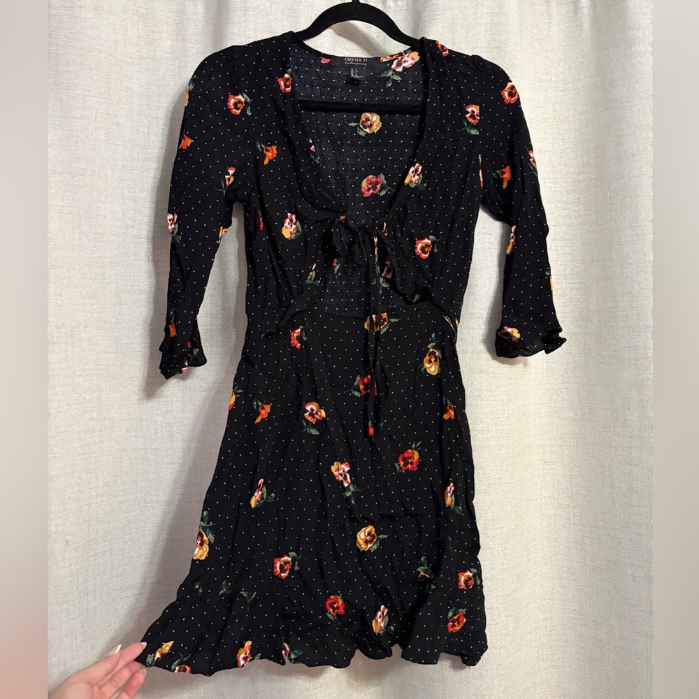 Forever 21 Black Floral Mini Dress